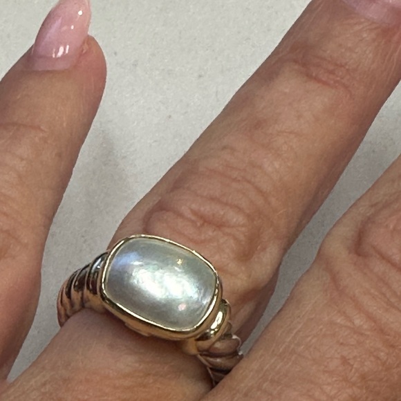 David Yurman Mabe Pearl 14k & Silver Ring Noblesse - Picture 4 of 4